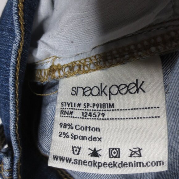 SNEAK PEEK womens JEANS distressed BLUE denim STRETCH mid-rise SIZE M - Picture 11 of 15